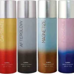 Ajmal Captivate & Afterglow & Magnetize & Persuade Combo pack of 4 Deodorant Spray