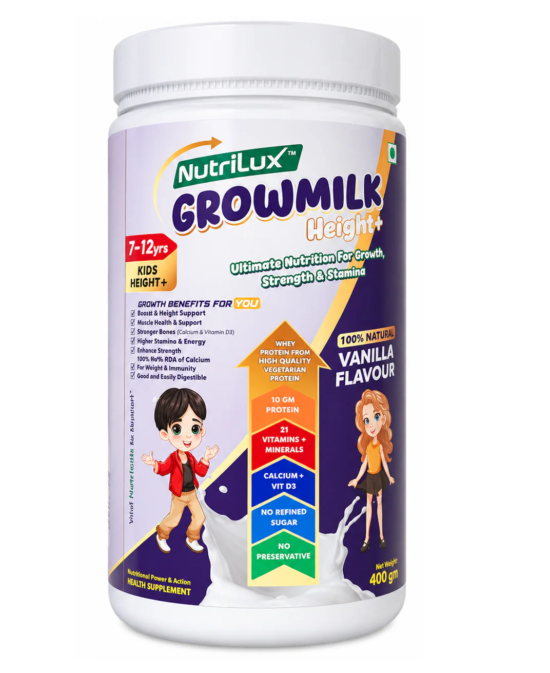 NutriLux Grow milk 400gm Vanila Jar NutriLux Grow milk 400gm Vanila Jar