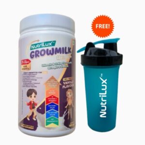 NutriLux Grow Height+ Chocolate Milk Powder for Kids (7–12 Years) Height & Bone Growth Formula Free Shaker