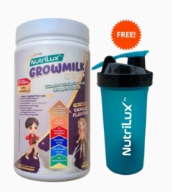 NutriLux Grow Height+ Kids Growth Vanilla Milk Powder for Boys & Girls with Free Shaker